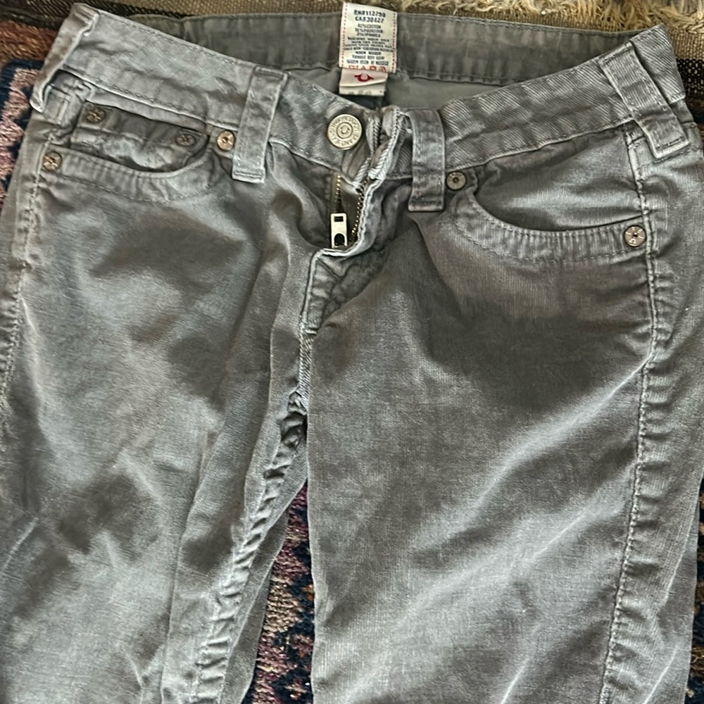 Vintage True Religion Boot Cut Warm Corduroy Pants sage green size 27